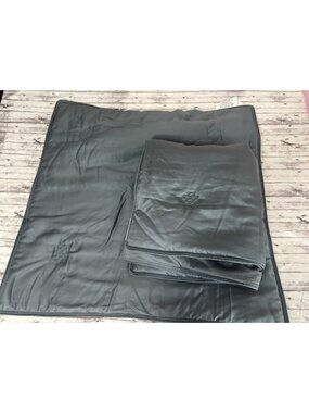 2 Pottery Barn Casual Tencel Tufted Lyocell EURO Shams Set Of 2 Steel Blue